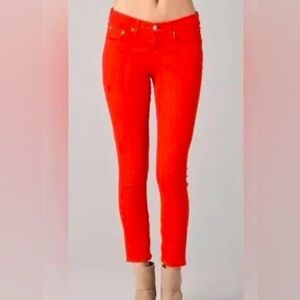 Rag & Bone for Intermix Capri Jeans Pants Bright Orange Zipper at Ankles